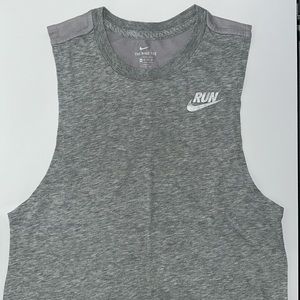 Nike Dri Fit Running Tank Top Heather Gray X-SMALL